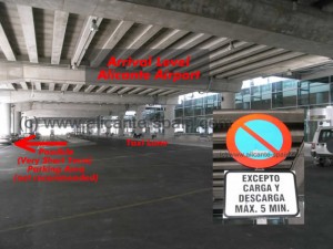 alicante-airport-not-recommended-parking-outside-arrival-area No parking directly outside the arrival area at Alicante airport