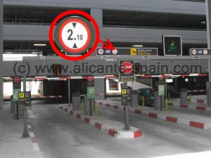 alicante-airport-parking-max-height-for-vehicles Maximum Height of Cars Parking at Alicante Airports parking building