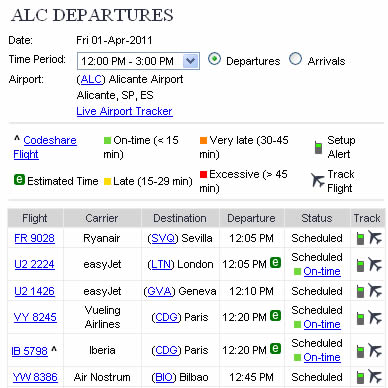 FLIGHT DEPARTURES ALICANTE AIPORT SPAIN flight departures alicante aiport spain: