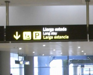 long-term-parking-sign-alicante-airport Long term parking sign at Alicante airport