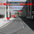 parking-car-hire-walking-tunnel-alicante-airport Entry to parking area, car hire drop-off and walking tunnels at Alicante airport