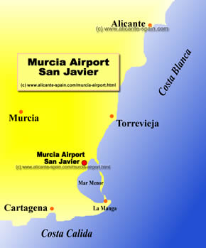Murcia Airport Map of the Murcia San Javier ...