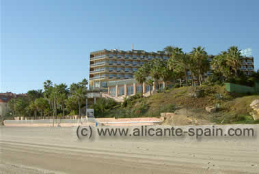 The beach side of the hotel